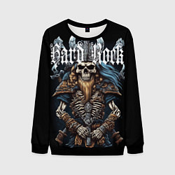 Свитшот мужской Скелет викинга под Hard Rock, цвет: 3D-черный
