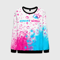 Мужской свитшот Great Wall neon gradient style посередине