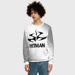 Свитшот мужской Hitman glitch на светлом фоне, цвет: 3D-белый — фото 2