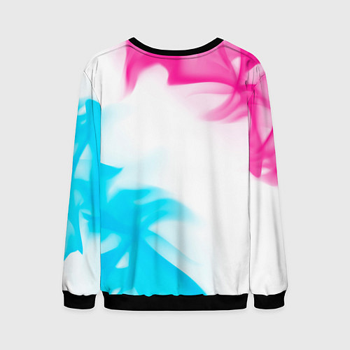 Мужской свитшот Volvo neon gradient style вертикально / 3D-Черный – фото 2