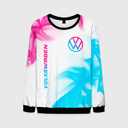 Свитшот мужской Volkswagen neon gradient style вертикально, цвет: 3D-черный