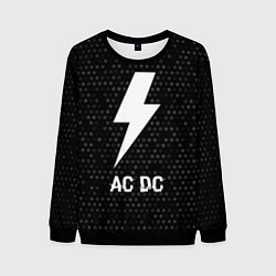 Свитшот мужской AC DC glitch на темном фоне, цвет: 3D-черный