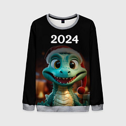 Свитшот мужской Дракон символ года 2024, цвет: 3D-меланж