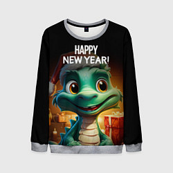 Мужской свитшот Happy new year green drogon