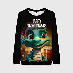 Мужской свитшот Happy new year green drogon