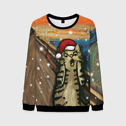 Свитшот мужской Кот Крик - 2024, цвет: 3D-черный