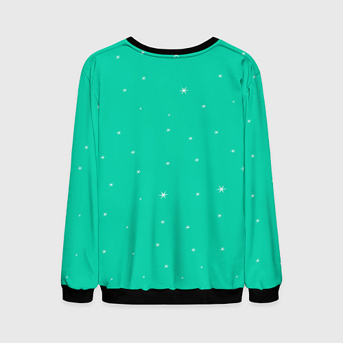 Мужской свитшот Лама - альпака на чиле / 3D-Черный – фото 2