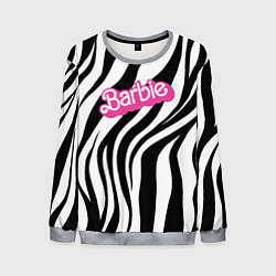 Свитшот мужской Ретро Барби - паттерн полосок зебры, цвет: 3D-меланж