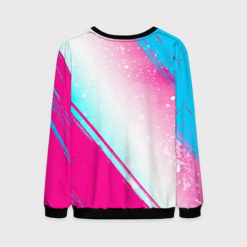 Мужской свитшот Bring Me the Horizon neon gradient style вертикаль / 3D-Черный – фото 2