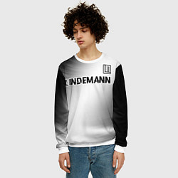 Свитшот мужской Lindemann glitch на светлом фоне посередине, цвет: 3D-белый — фото 2