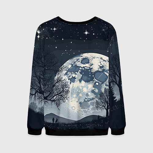 Мужской свитшот Джек и тыква / 3D-Черный – фото 2