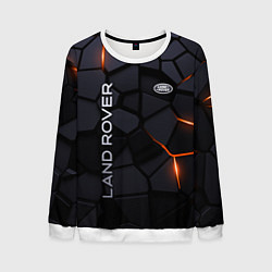Свитшот мужской Land Rover - плиты с эффектом свечения, цвет: 3D-белый