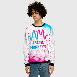 Свитшот мужской Arctic Monkeys neon gradient style, цвет: 3D-черный — фото 2