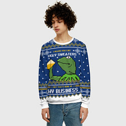 Свитшот мужской I heard you like ugly sweaters, цвет: 3D-белый — фото 2