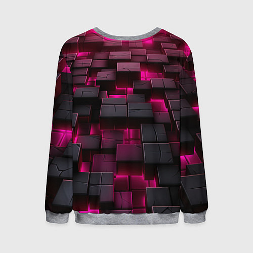 Мужской свитшот Фиолетовые и черные камни / 3D-Меланж – фото 2