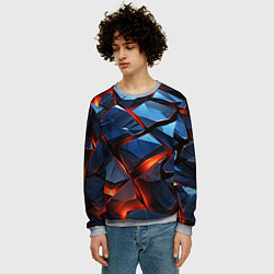 Свитшот мужской Неоновые камни, цвет: 3D-меланж — фото 2