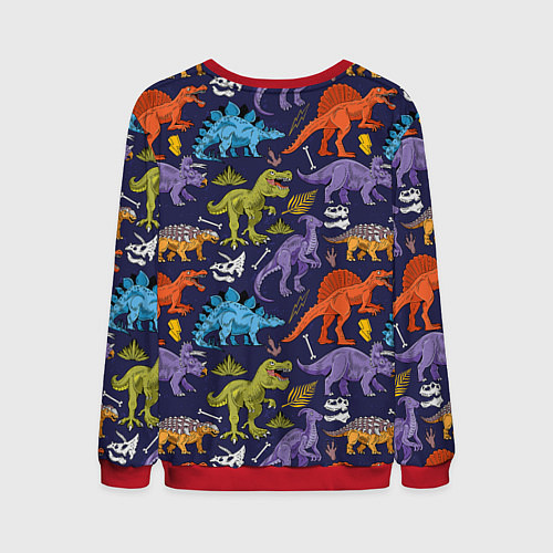 Мужской свитшот Мультяшные динозавры / 3D-Красный – фото 2