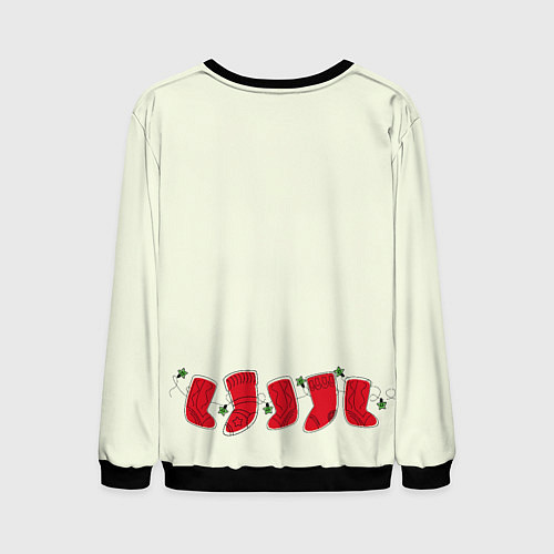 Мужской свитшот Рождественские носки / 3D-Черный – фото 2