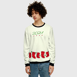 Свитшот мужской Рождественские носки, цвет: 3D-черный — фото 2