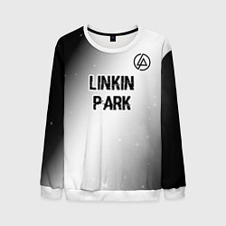 Мужской свитшот Linkin Park glitch на светлом фоне посередине