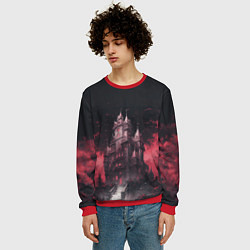 Свитшот мужской Готический замок, цвет: 3D-красный — фото 2