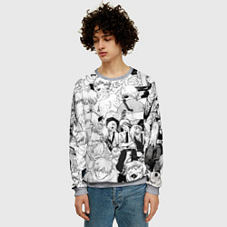 Свитшот мужской Дэнджи - Человек бензопила, цвет: 3D-меланж — фото 2