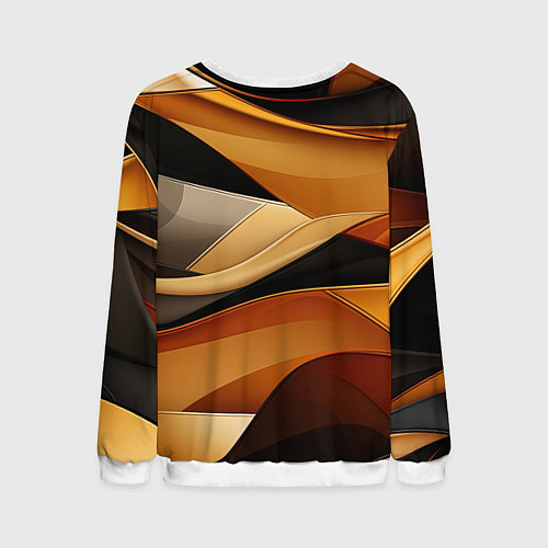 Мужской свитшот Желтая и черная абстракция / 3D-Белый – фото 2