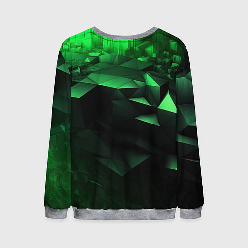 Мужской свитшот Видение зеленого в абстракции / 3D-Меланж – фото 2