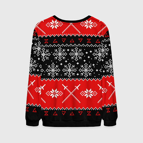 Мужской свитшот The Witcher christmas sweater / 3D-Черный – фото 2