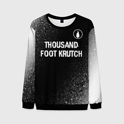 Свитшот мужской Thousand Foot Krutch glitch на темном фоне посеред, цвет: 3D-черный
