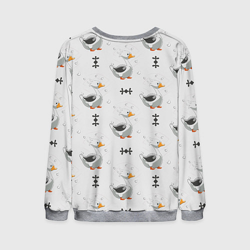 Мужской свитшот Гусь и фигуры / 3D-Меланж – фото 2