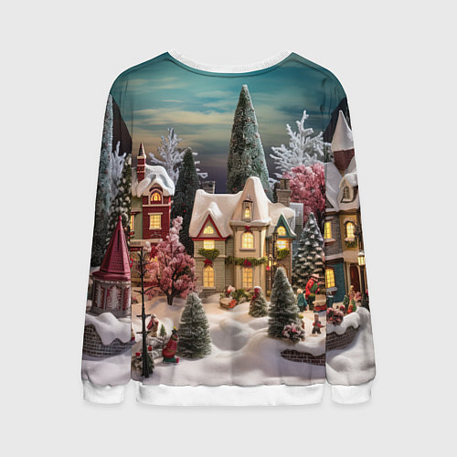 Мужской свитшот Снежное сияние ночи / 3D-Белый – фото 2