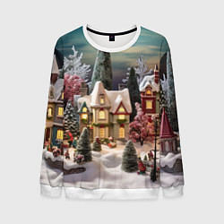 Мужской свитшот Снежное сияние ночи