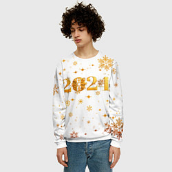 Свитшот мужской Новый 2024 год - золотой, цвет: 3D-белый — фото 2