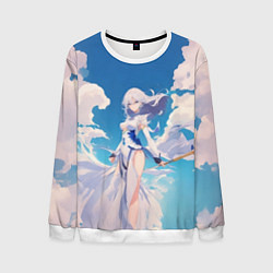 Мужской свитшот Девушка на фоне неба
