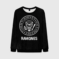 Мужской свитшот Ramones glitch на темном фоне