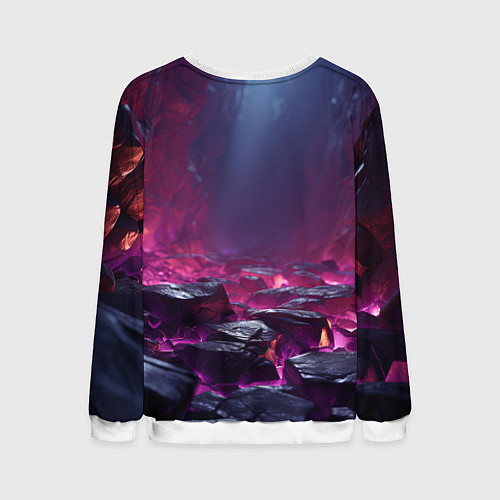 Мужской свитшот Абстрактные фрагменты / 3D-Белый – фото 2