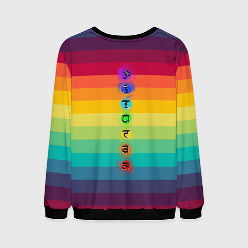 Мужской свитшот Символ кундалини йоги - чакры исцеления / 3D-Черный – фото 2