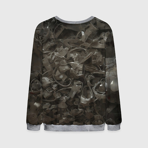 Мужской свитшот Металлический череп / 3D-Меланж – фото 2