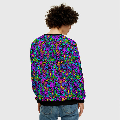 Мужской свитшот Multicolored stripes / 3D-Черный – фото 4