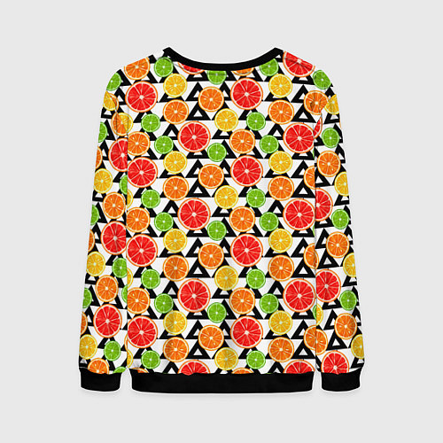 Мужской свитшот Citrus pattern / 3D-Черный – фото 2