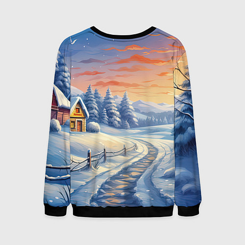 Мужской свитшот Новогодний дракон 2024 / 3D-Черный – фото 2