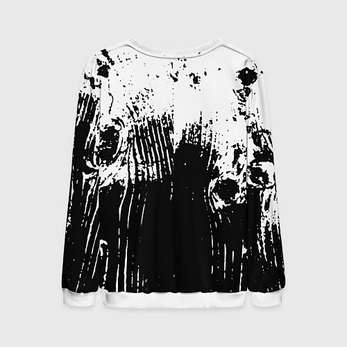 Мужской свитшот Черно-белая абстракция гранж / 3D-Белый – фото 2