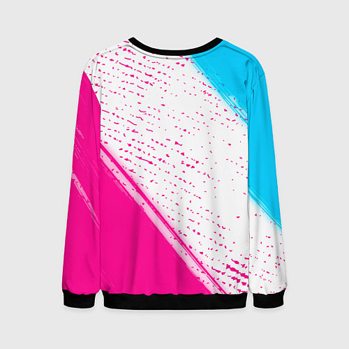 Мужской свитшот Thirty Seconds to Mars neon gradient style вертика / 3D-Черный – фото 2