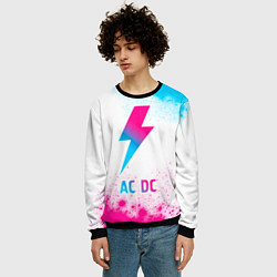 Свитшот мужской AC DC neon gradient style, цвет: 3D-черный — фото 2