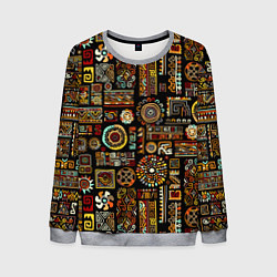 Свитшот мужской Африканский этнический орнамент, цвет: 3D-меланж