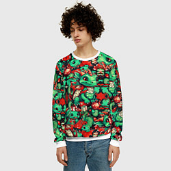Свитшот мужской Зелёный деревянный дракончик, цвет: 3D-белый — фото 2