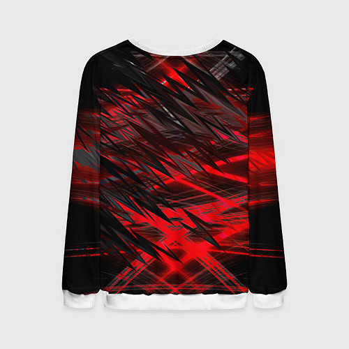 Мужской свитшот Черно красные текстуры / 3D-Белый – фото 2