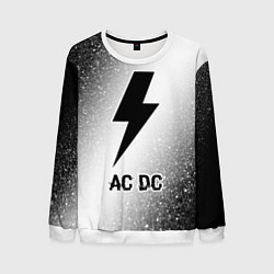 Свитшот мужской AC DC glitch на светлом фоне, цвет: 3D-белый