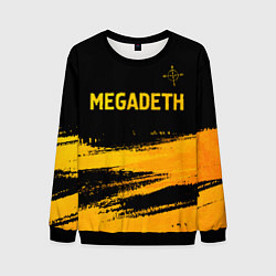 Свитшот мужской Megadeth - gold gradient посередине, цвет: 3D-черный